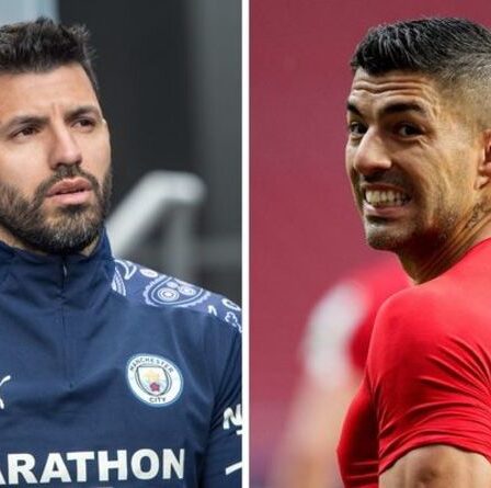 Barcelone signant Sergio Aguero se moque davantage de l'épreuve de transfert de Luis Suarez