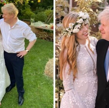 Carrie Symonds `` terre-à-terre '' a loué sa robe de mariée de 2870 £ pour seulement 45 £ - `` Thirfty ''