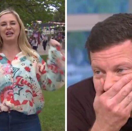 Dermot arrêté par Josie alors qu'il plaisante sur le fait qu'elle est `` ivre '' après l'intro chaotique de This Morning