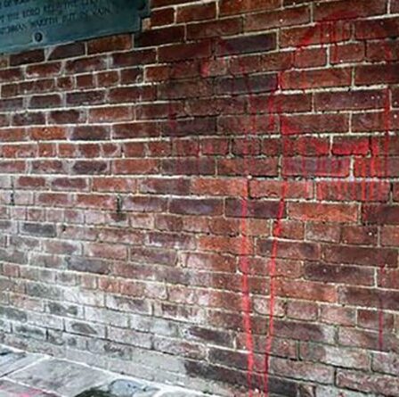 Des voyous vandalisent un mémorial de guerre avec de la peinture pour un `` petit rire ''