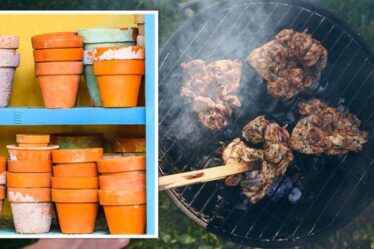 Jardin bricolage: Comment construire un barbecue à petit budget à partir d'un pot de fleurs en terre cuite - `` Réduisez les coûts ''