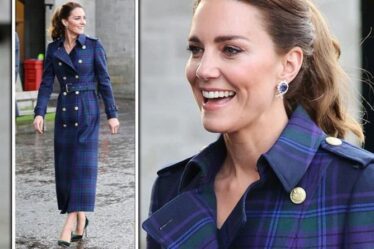 Kate Middleton 'éblouissante' en manteau écossais et boucles d'oreilles de la reine – 'doux clin d'œil à l'Ecosse'