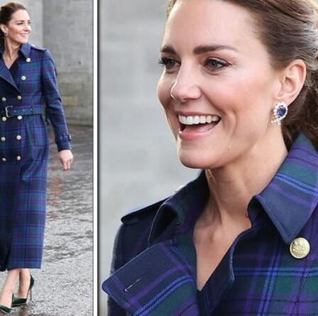 Kate Middleton 'éblouissante' en manteau écossais et boucles d'oreilles de la reine – 'doux clin d'œil à l'Ecosse'