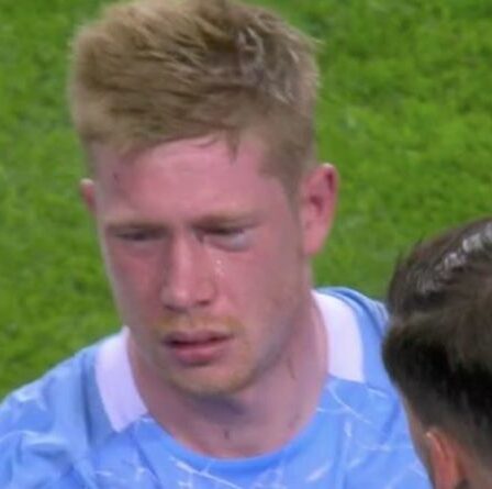 Kevin De Bruyne en larmes après avoir subi une blessure aux yeux au beurre noir lors de la finale de la Ligue des champions