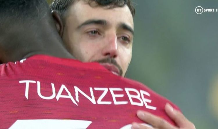 La star de Man Utd, Bruno Fernandes, en larmes après la victoire de Villarreal en Ligue Europa aux tirs au but