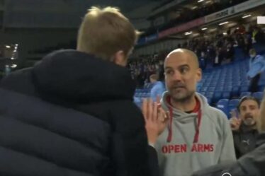 Le patron de Man City, Pep Guardiola, confronté à la colère de Graham Potter après la défaite de Brighton