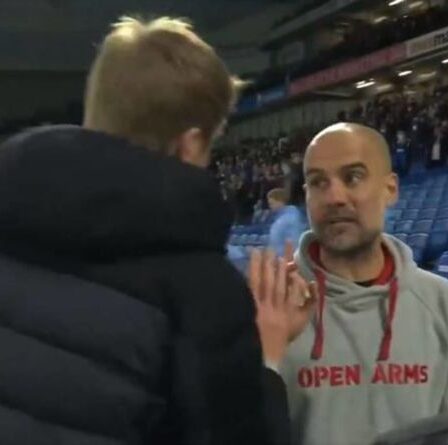 Le patron de Man City, Pep Guardiola, confronté à la colère de Graham Potter après la défaite de Brighton