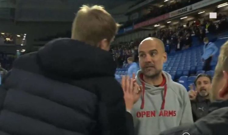 Le patron de Man City, Pep Guardiola, confronté à la colère de Graham Potter après la défaite de Brighton