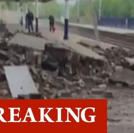 L'effondrement du toit de la gare de Northwich déclenche une urgence - des passagers terrifiés fuient les débris