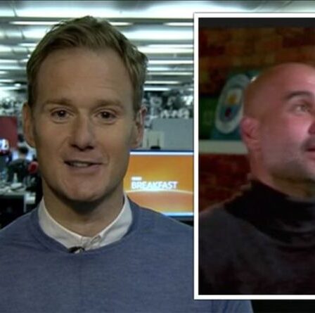 'Mieux que toi!'  Pep Guardiola élimine Dan Walker alors que son chien envahit l'appel de zoom