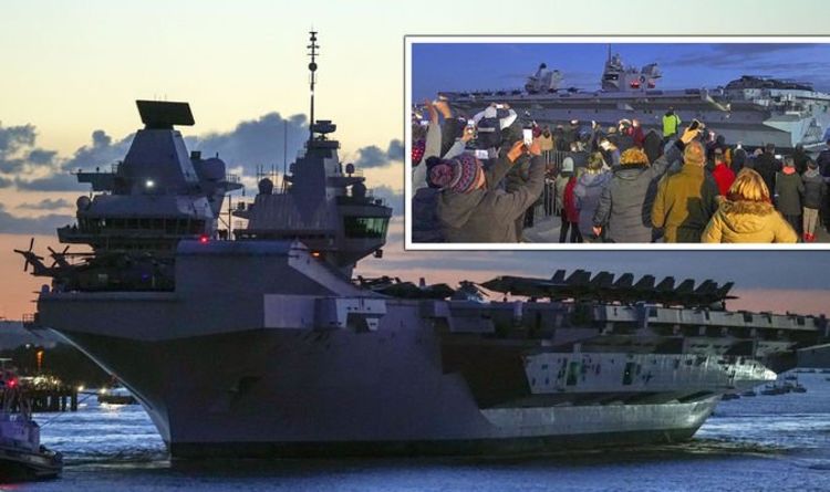 «Soyez un pays normal!  Manifestation furieuse contre le déploiement du HMS Queen Elizabeth
