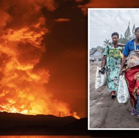 Volcan Congo: le sol se divise en grand alors que des dizaines de milliers de personnes fuient l'éruption du mont Nyiragongo