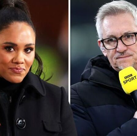 Alex Scott réagit après qu'elle a été accusée d'avoir "pris le p ***" de la co-star de la BBC Gary Lineker