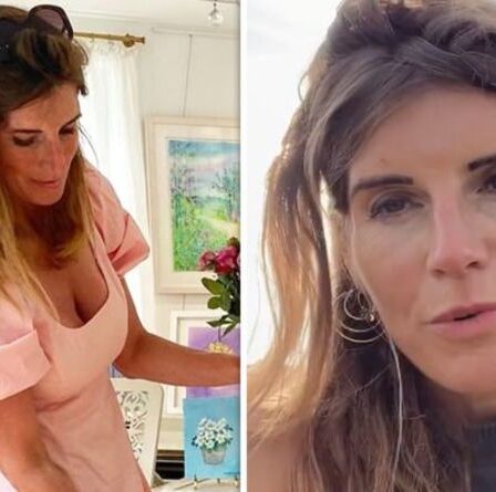 Amanda Owen, 46 ans, de notre ferme du Yorkshire, présente une exposition à couper le souffle dans une mini-robe plongeante