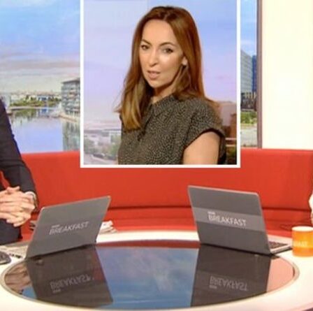 'Arrête ça!'  Sally Nugent réprimande les co-stars de la BBC Breakfast pour leurs querelles