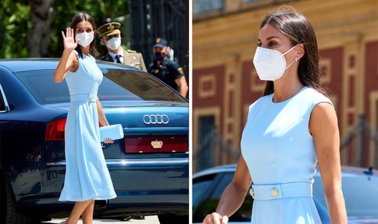 «Beautiful in all blue»: la reine Letizia étourdit dans une mystérieuse robe de couronnement bleu glacier