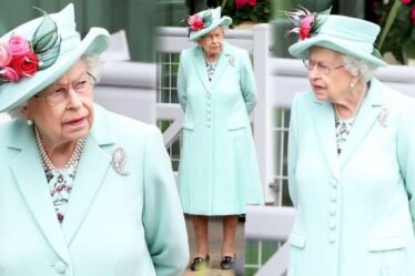 La reine Elizabeth porte un manteau à la menthe et une broche en diamant pour sa première apparition au Royal Ascot 2021
