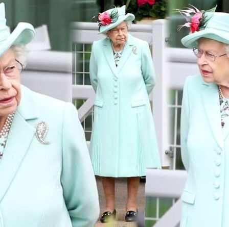 La reine Elizabeth porte un manteau à la menthe et une broche en diamant pour sa première apparition au Royal Ascot 2021