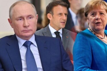 Merkel et Macron unissent leurs forces pour courtiser Poutine – après que la Russie a «tiré des coups de semonce» contre la marine britannique