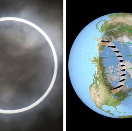 Tracé de l'éclipse solaire CARTOGRAPHIÉ : Où pouvez-vous voir l'éclipse du « Anneau de feu » demain ?