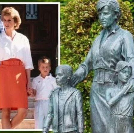 La statue de Diana ressemble de manière frappante à la photo de vacances de la famille Harry et William