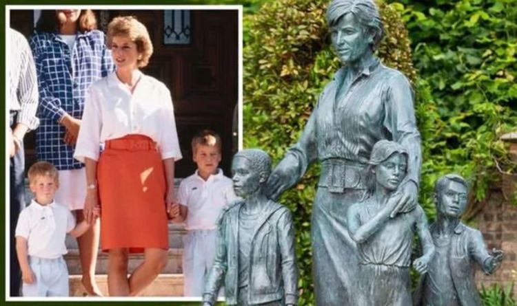 La statue de Diana ressemble de manière frappante à la photo de vacances de la famille Harry et William