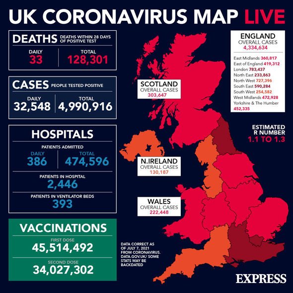 Carte des coronavirus du Royaume-Uni 