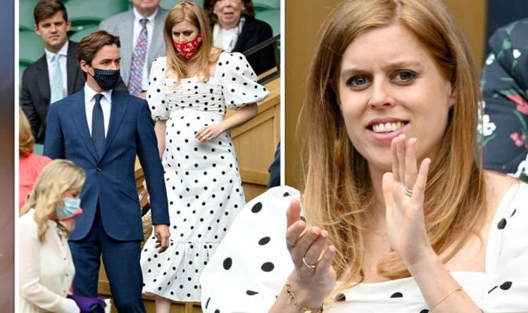 `` À couper le souffle '': la princesse Beatrice enceinte en robe Self Portrait à 340 £ à Wimbledon