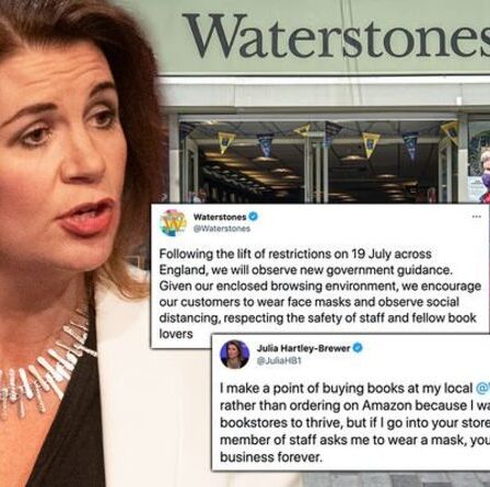 JHB déclenche une tempête sur Twitter après avoir menacé de boycotter Waterstones dans une rangée de masques faciaux