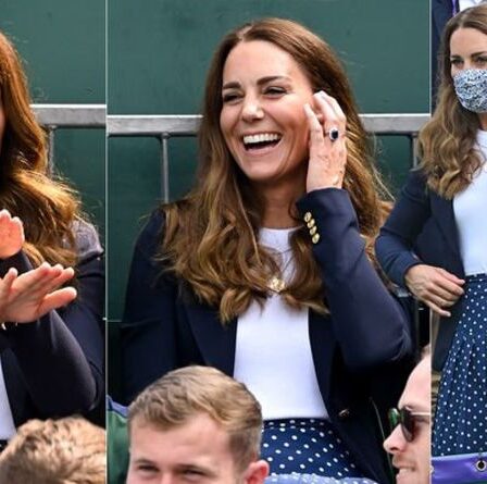Kate Middleton porte une jupe à pois de 795 £ pour sa première apparition à Wimbledon 2021