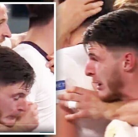 La star anglaise Declan Rice répond à l'étouffement de Harry Kane lors des célébrations en Ukraine
