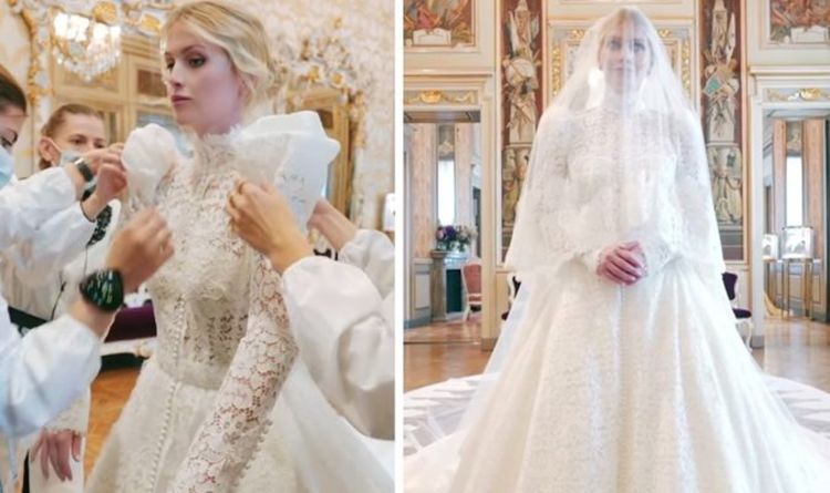 Lady Kitty Spencer séduit par sa robe de mariée inspirée de Kate Middleton et Grace Kelly