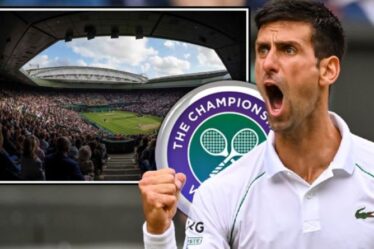 Novak Djokovic fait une demande au court central de Wimbledon avant la finale de Matteo Berrettini