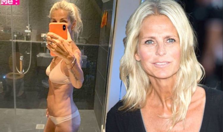 Ulrika Jonsson pose en sous-vêtements juste chair après avoir riposté à un jeu de tir nu