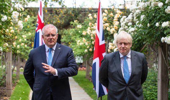 Boris Johnson avec le Premier ministre australien.