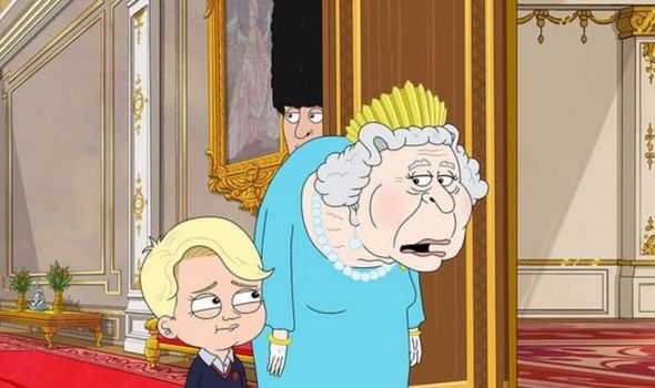 Prince George avec la reine dans le dessin animé