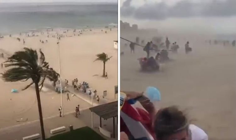 Chaos de la plage de Gandia: une tempête de sable oblige les touristes à évacuer alors que les nageurs luttent pour sortir