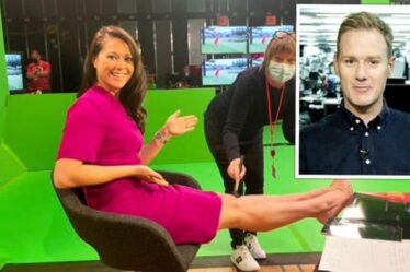 Dan Walker obtient la « permission » de publier une photo des jambes de Sam Quek au milieu d'un problème sur le plateau des Jeux olympiques de la BBC