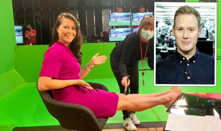 Dan Walker obtient la « permission » de publier une photo des jambes de Sam Quek au milieu d'un problème sur le plateau des Jeux olympiques de la BBC