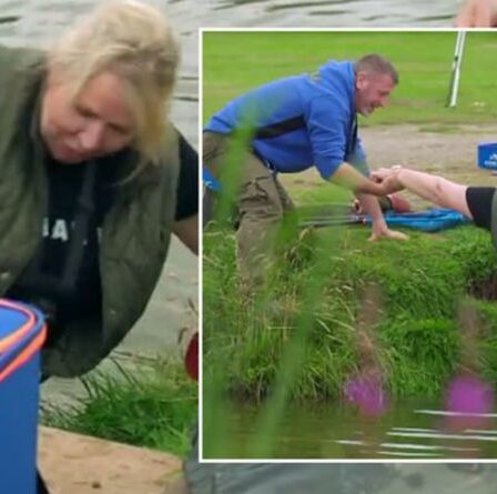 Fern Britton tombe dans la rivière après un échec de pêche majeur lors de l'émission "I'm in!" de Channel 5