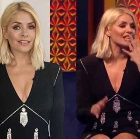 Holly Willoughby, 40 ans, rend les téléspectateurs de Take Off fous alors qu'elle étourdit dans une robe noire plongeante