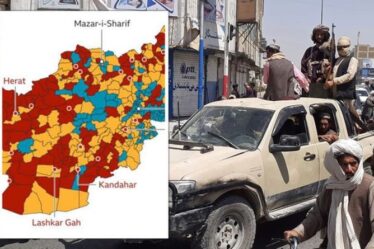 L'Afghanistan est cartographié alors que les talibans s'emparent de 65% du pays - une prise de contrôle stupéfiante dévoilée