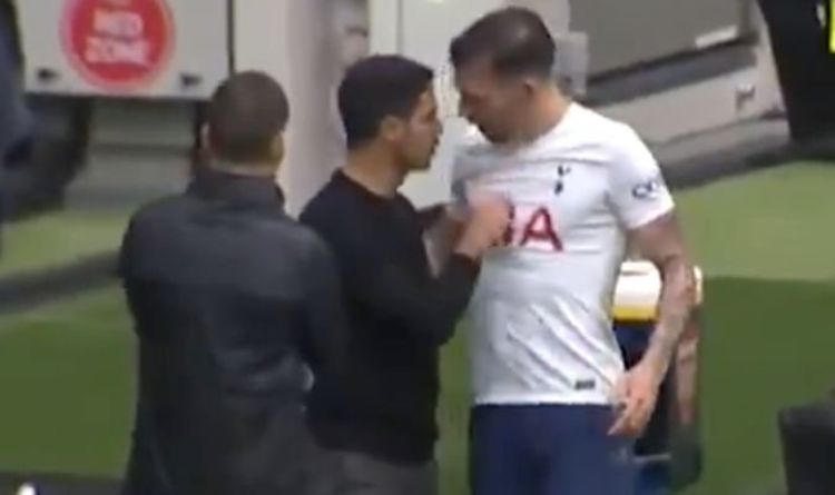 Le patron d'Arsenal, Mikel Arteta, affronte Pierre-Emile Hojbjerg de Tottenham alors que les esprits s'échauffent