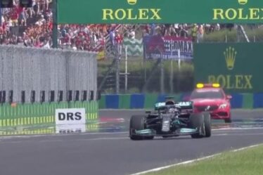 Lewis Hamilton seule course automobile lors du redémarrage bizarre du Grand Prix de Hongrie