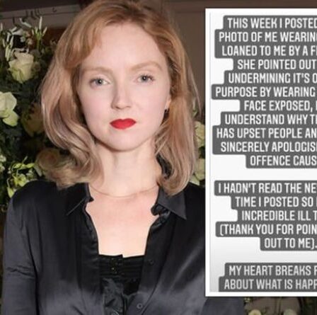 Lily Cole présente ses excuses pour une pose Instagram «inopportune» en burqa au milieu de la crise afghane