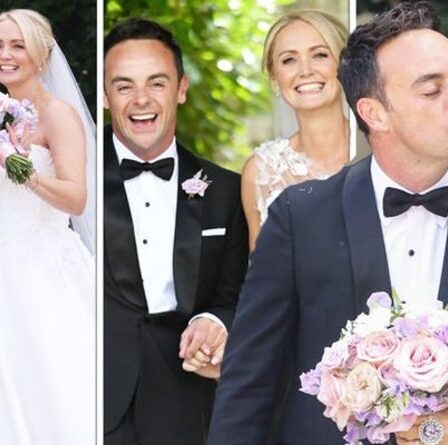 Mariage Ant McPartlin: la star de BGT et sa femme Anne-Marie partagent un baiser alors que le couple s'est enfin marié