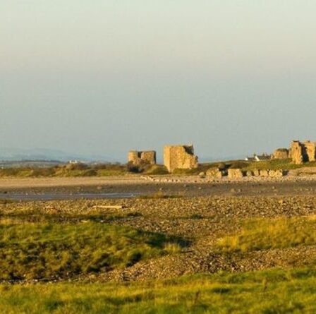 Petite île de Cumbria qui n'a que trois maisons, un pub et un château