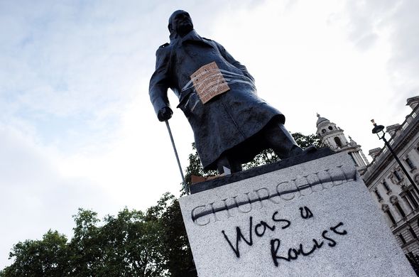 La statue de Winston Churchill vandalisée