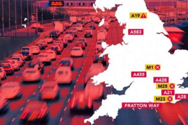 MAPPED: Les routes britanniques paralysées par d'énormes files d'attente dans les stations-service