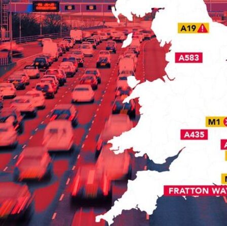 MAPPED: Les routes britanniques paralysées par d'énormes files d'attente dans les stations-service